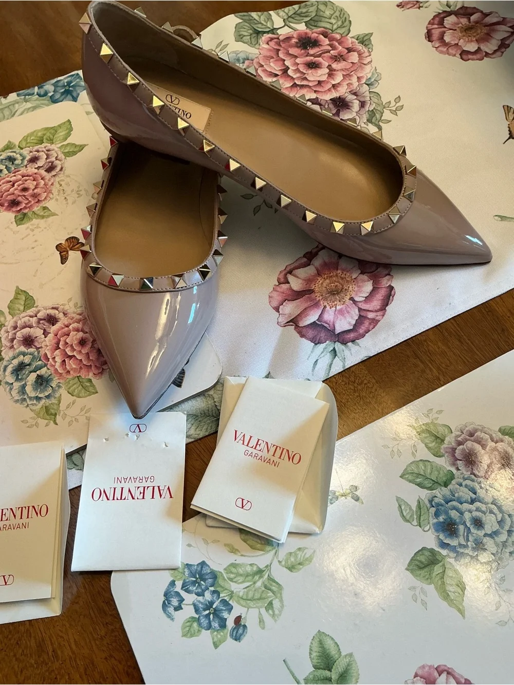 Rockstud Pointed Toe Ballerina Flat Valentino Garavani EU 40